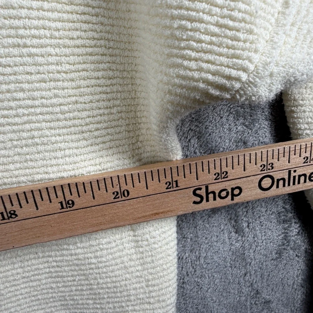 Free People Ottoman Slouchy Tunic Sweater‎ XS Ivory Ribbed Mock Neck Pullover
